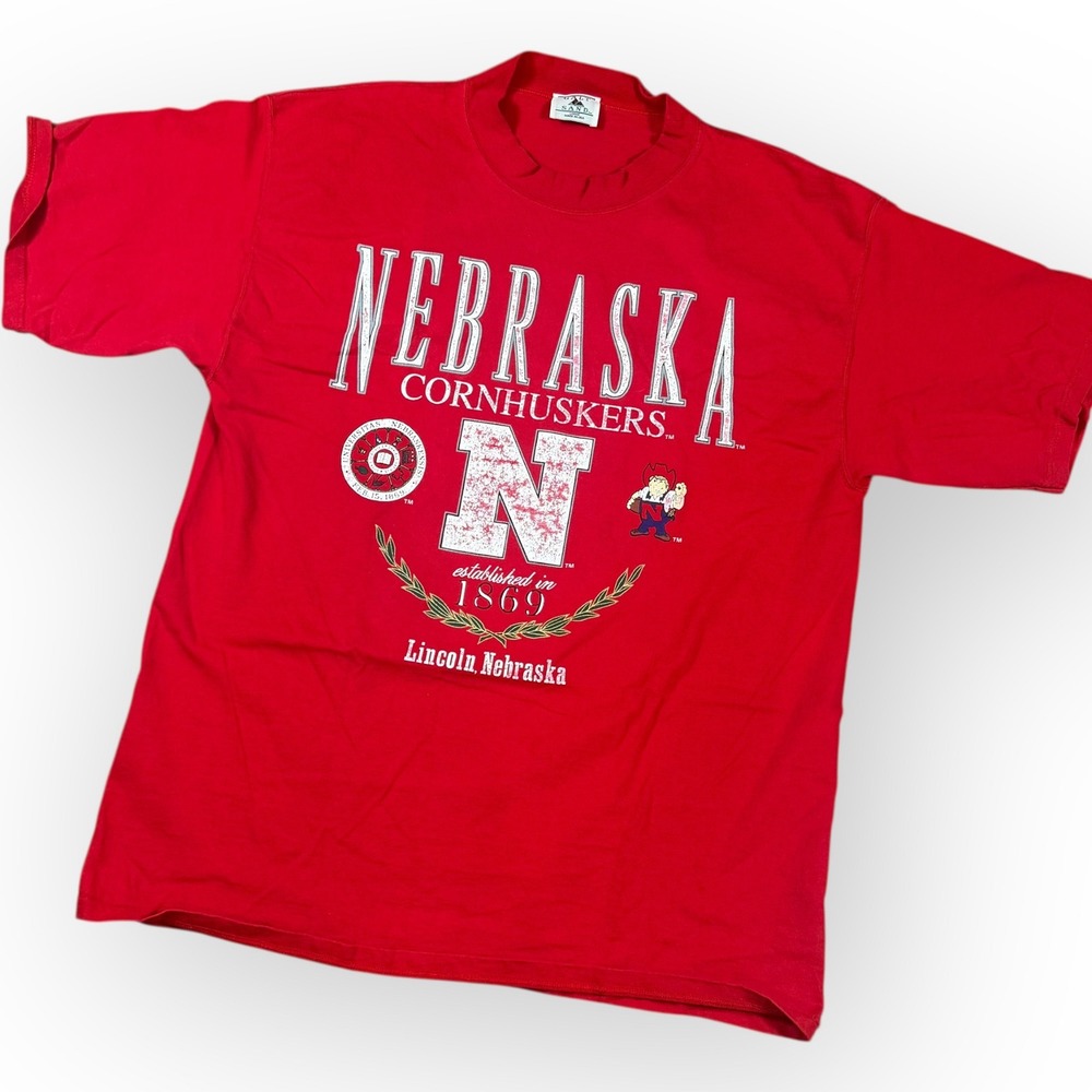 Galt Sand Nebraska Cornhuskers T-Shirt Mens Large Red Vintage 90s Graphic Tee
